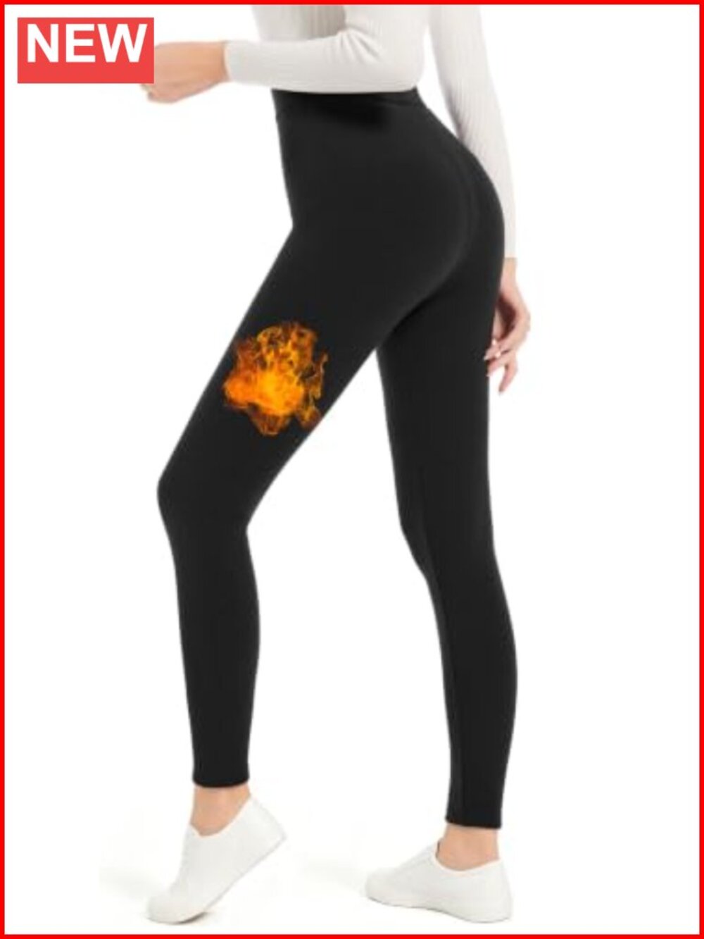 High Waisted Fleece Lined Leggings Cotton Thermal Yoga Pants Winter